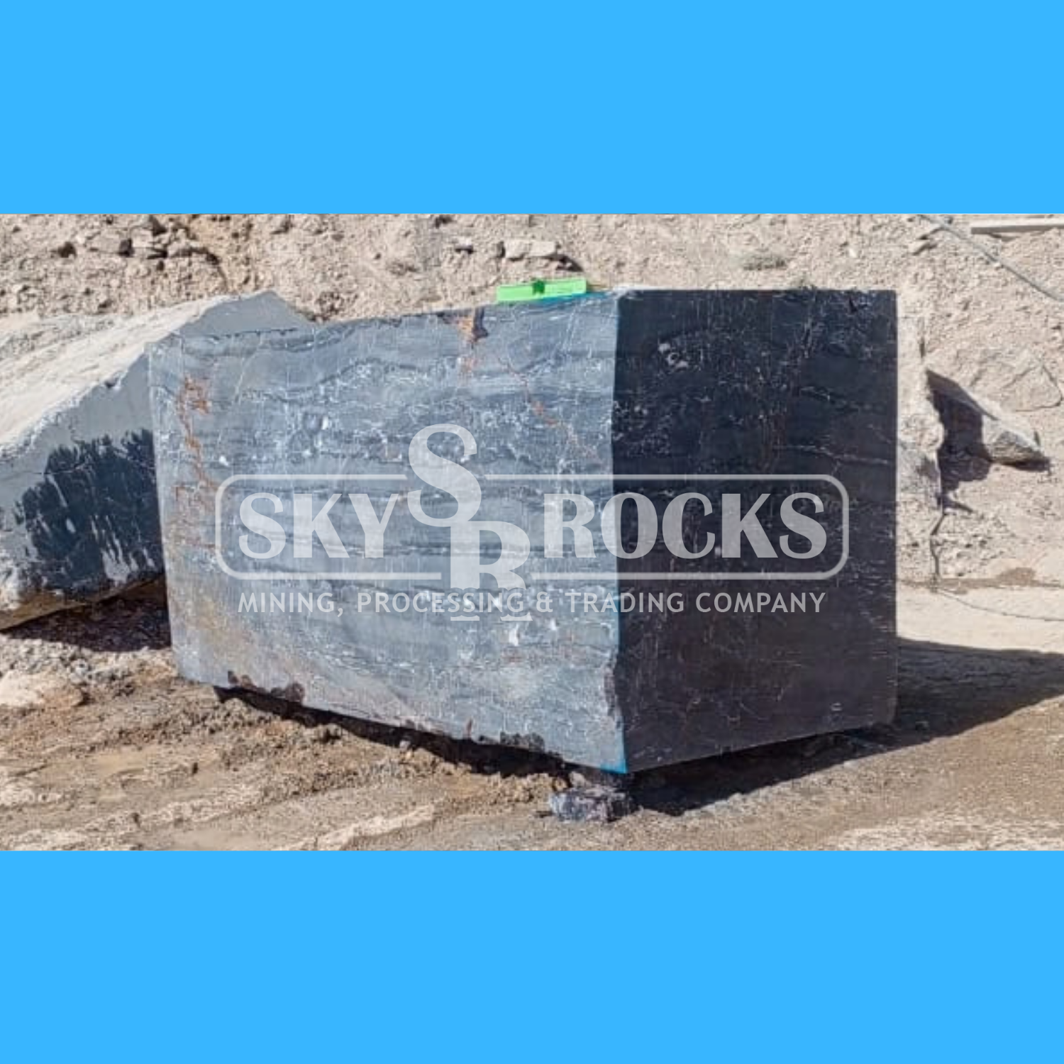 Sky Rocks Black Marble Block #5