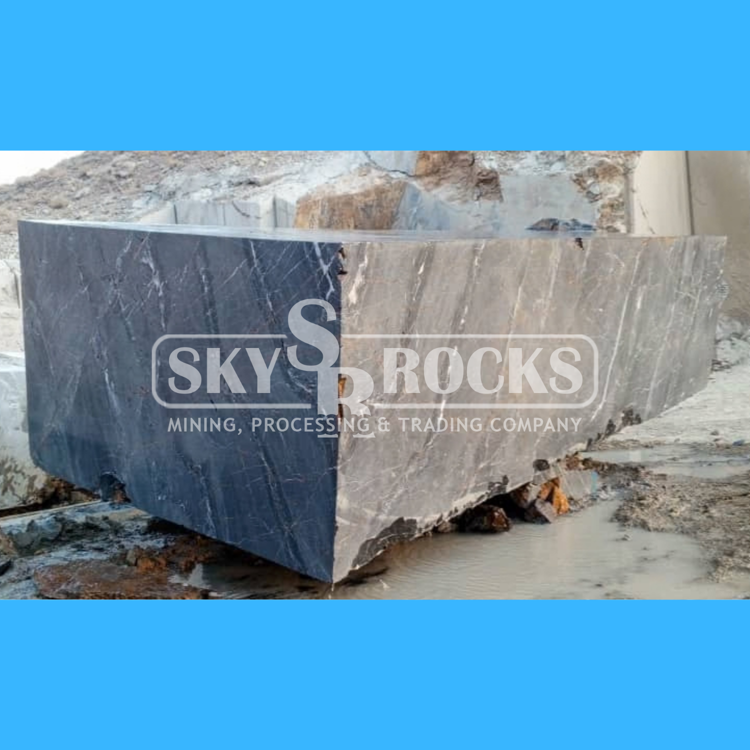 Sky Rocks Black Marble Block #4