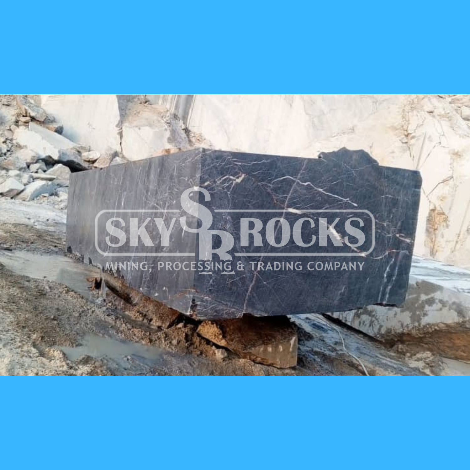 Sky Rocks Black Marble Block #1