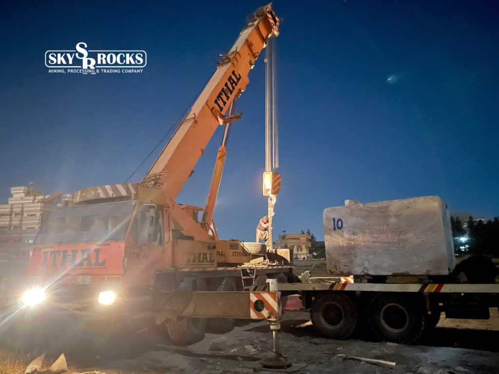 Loading of Stone Block Loading of Stone Block